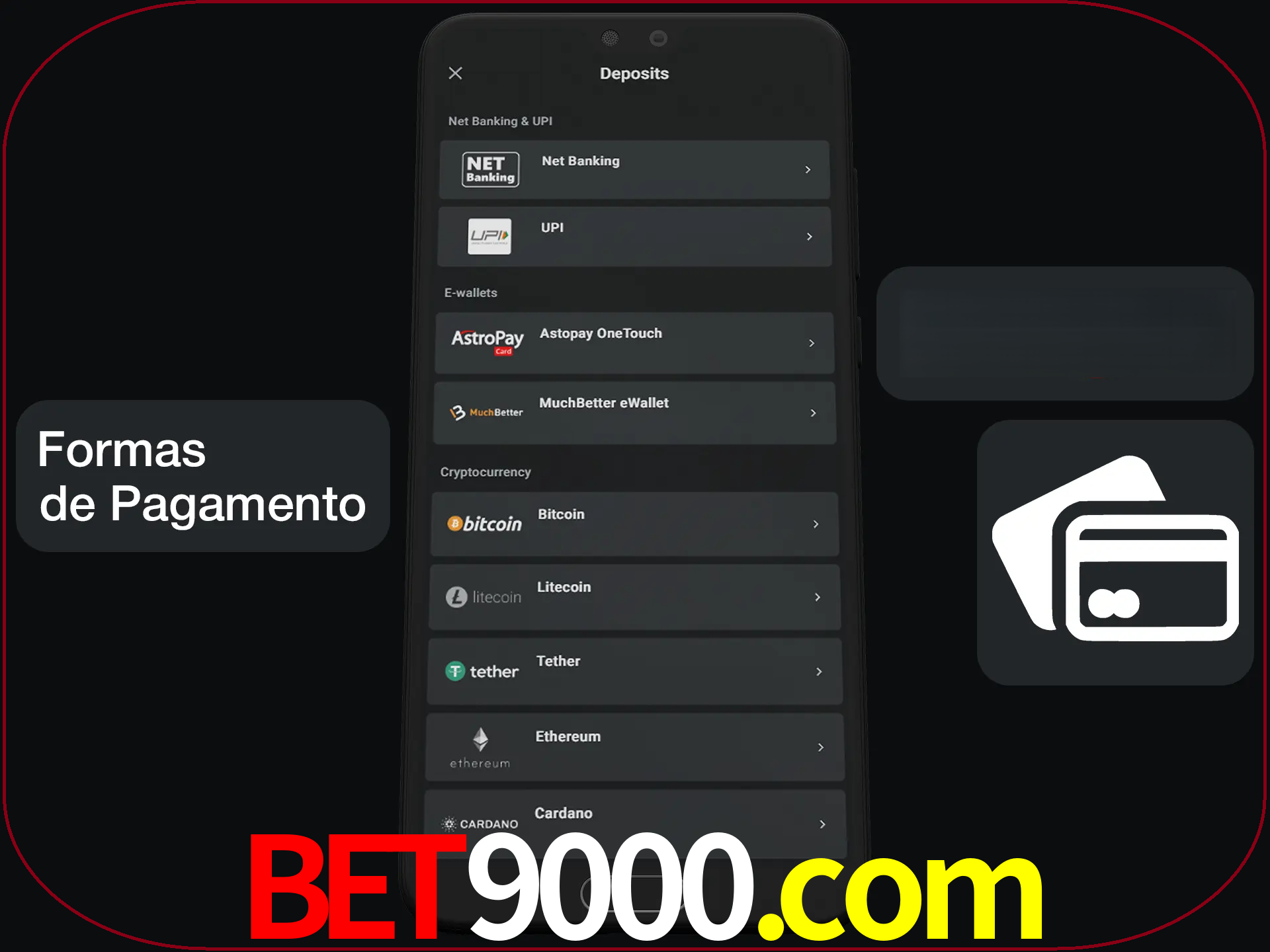 Escolha a forma de pagamento de sua preferência.
