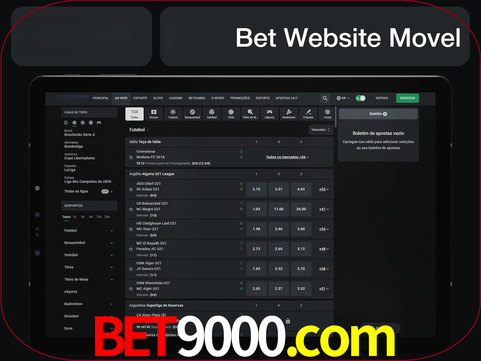 Use nosso website em qualquer dispositivo.