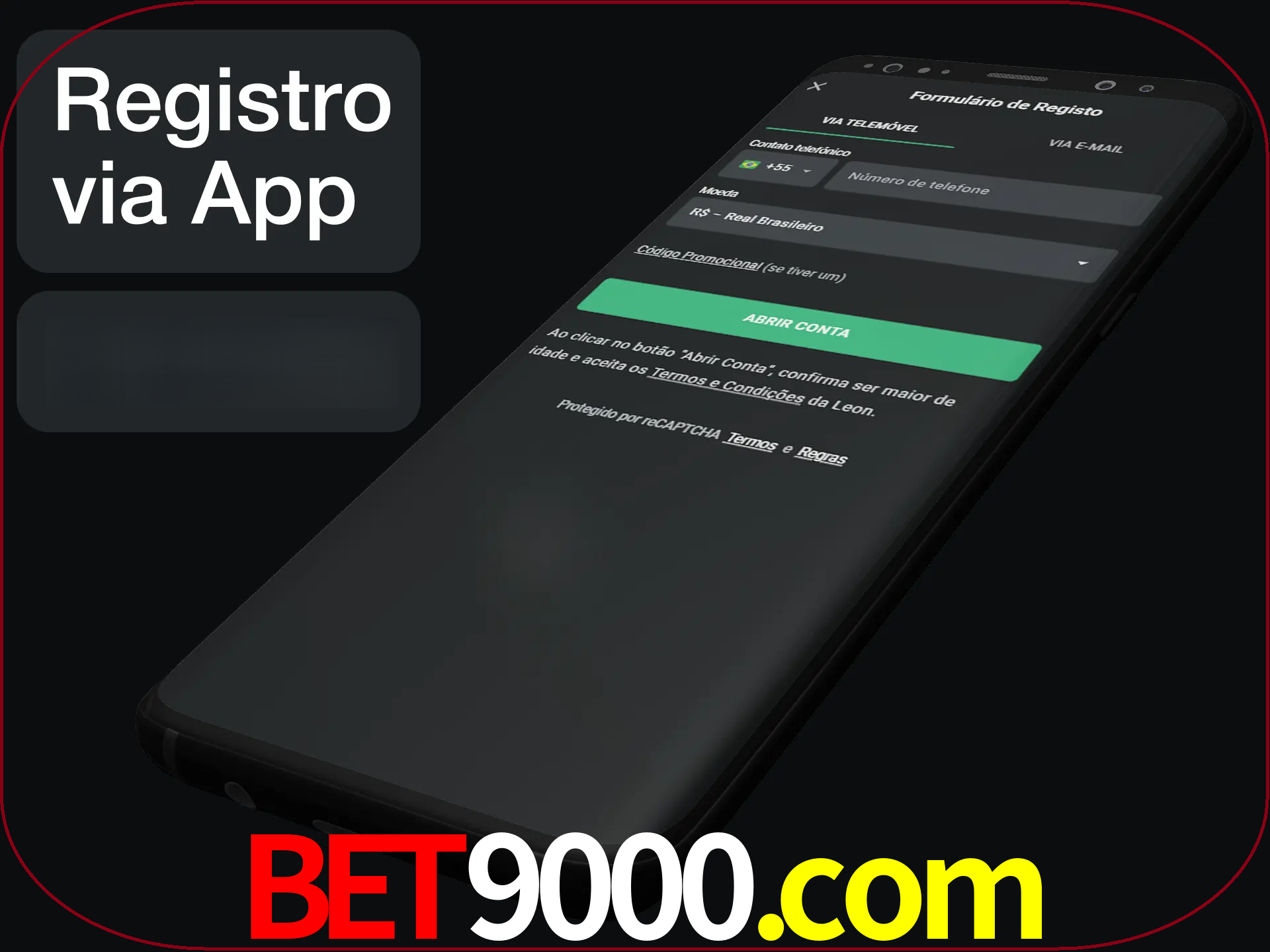 Registre-se quiclly em LeonBet usando o aplicativo.